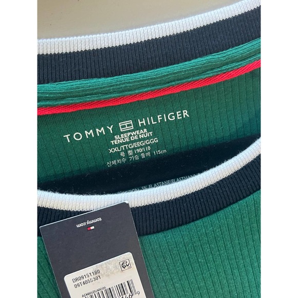 TOMMY HILFIGER MEN'S SLEEPWEAR SIZE XXL NWT DARK GREEN RIBBED - Picture 4 of 7